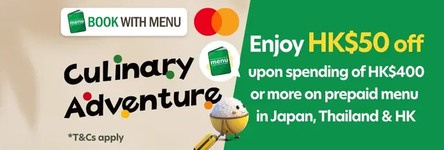 Japan, Thailand & HK menus