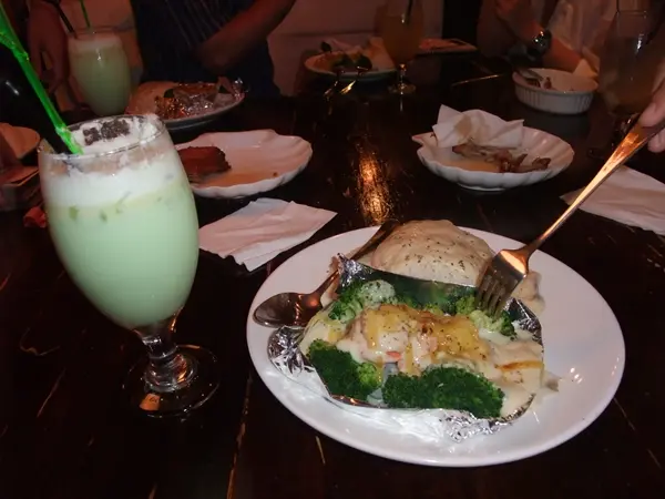 白汁西蘭花帆立貝飯和竹葉青