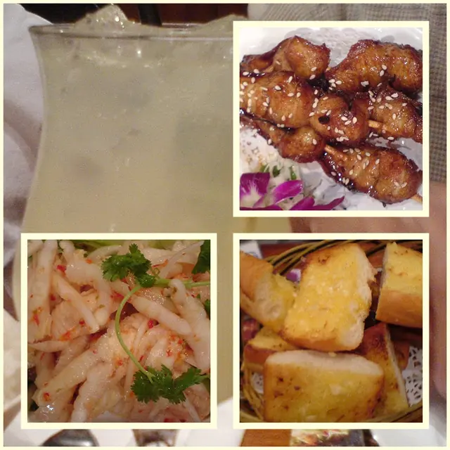 燒鱔串、泰式酸辣無骨鳳爪、蒜容飽、青檸梳打