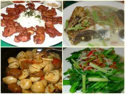 腐乳香酥骨、潮式浸海斑、沙窝香煏海参件、油盐水浸兰芯