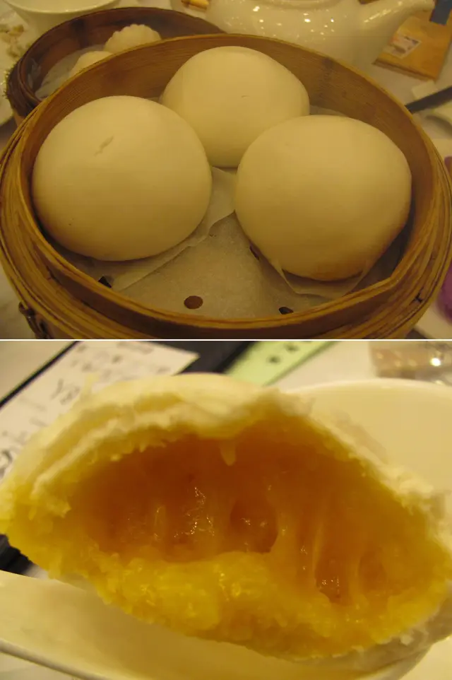 黃金流沙包蛋黃香味其薄，說穿了其實是奶黃包