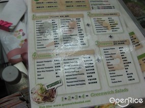 menu - 尖沙咀的Greenwich Salad