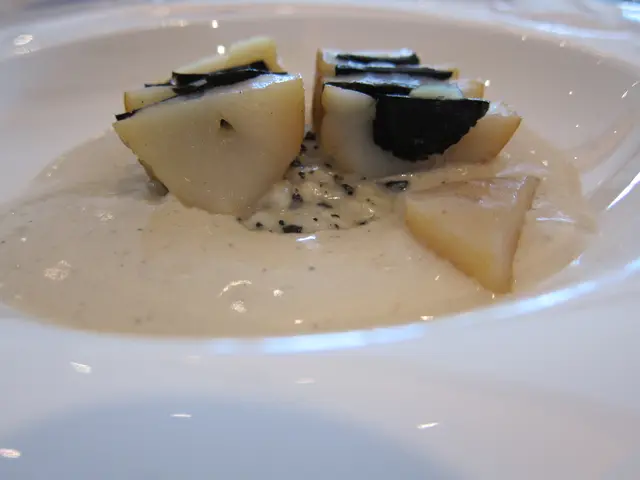 Side view of Scallop & Black Truffle Risotto