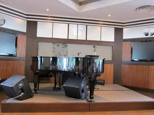 A piano for live band in the evening