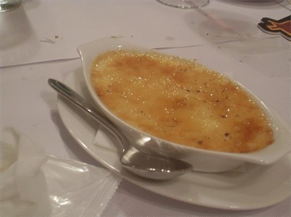 Creme Brulee can use thicker sugar coating on top.