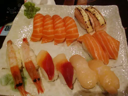 北寄貝~三文魚腩算係唔錯，其實好普通