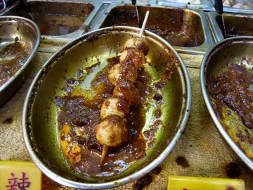 Spicy Fish Balls. Sauce good. Balls average.