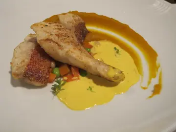 Pan Seared Coral Trout Fillet with Saffron Cream