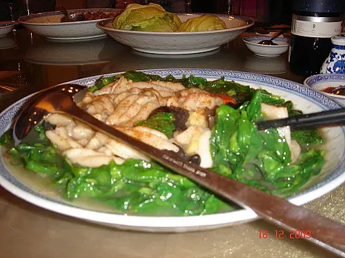 正!竹笙抓豆苗,豆苗合時無滓,食材新鮮。