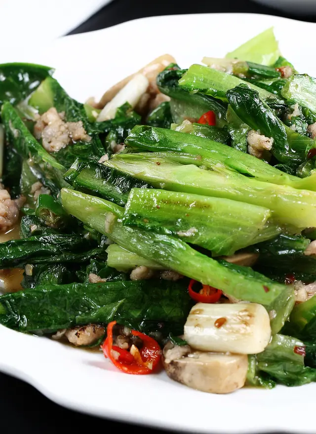 菜加咗肉碎同川椒，幾惹味