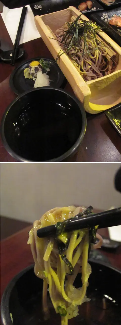 冷蒿麥麵有點麥的香味，不過鵪鶉蛋沒什麼蛋香