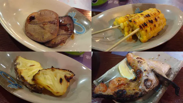 燒牛舌, 燒粟米, 燒菠蘿, 燒魚