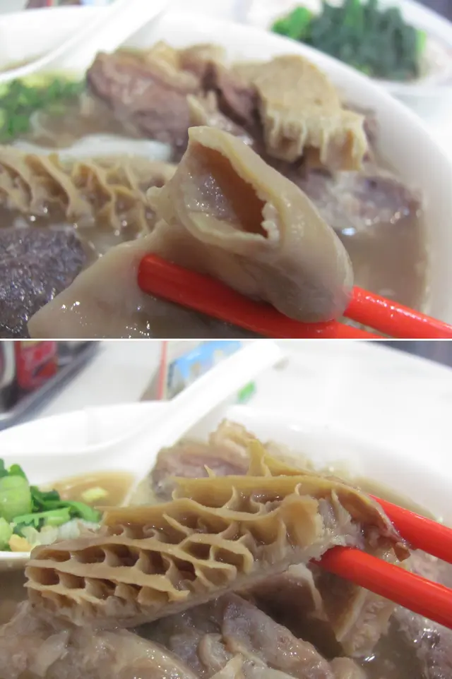 牛腸彈口而不韌；牛肚煙韌中帶彈性