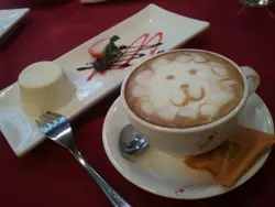 Cappuccino and tofu pudding dessert