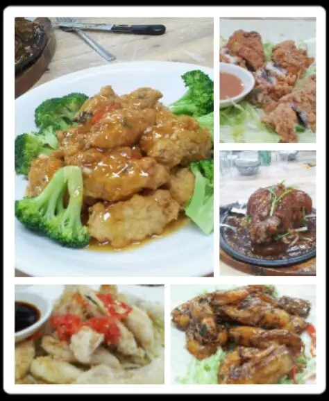 琵琶豆腐、脆膳、黑椒豬手、椒鹽九肚魚、豉油王蝦 