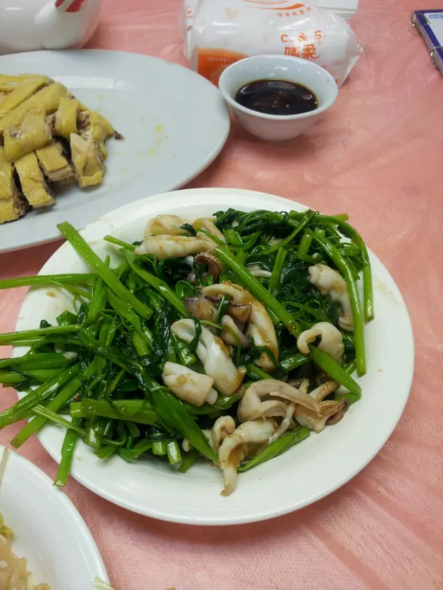 打風蝦醬通菜鮮魷