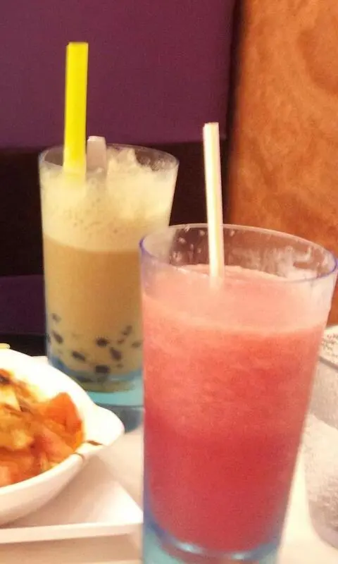 珍珠奶茶+西瓜汁