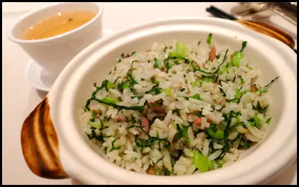 砂窩瑤柱菜飯配龍井茶