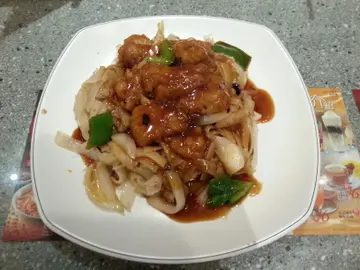 豉椒班球炒河