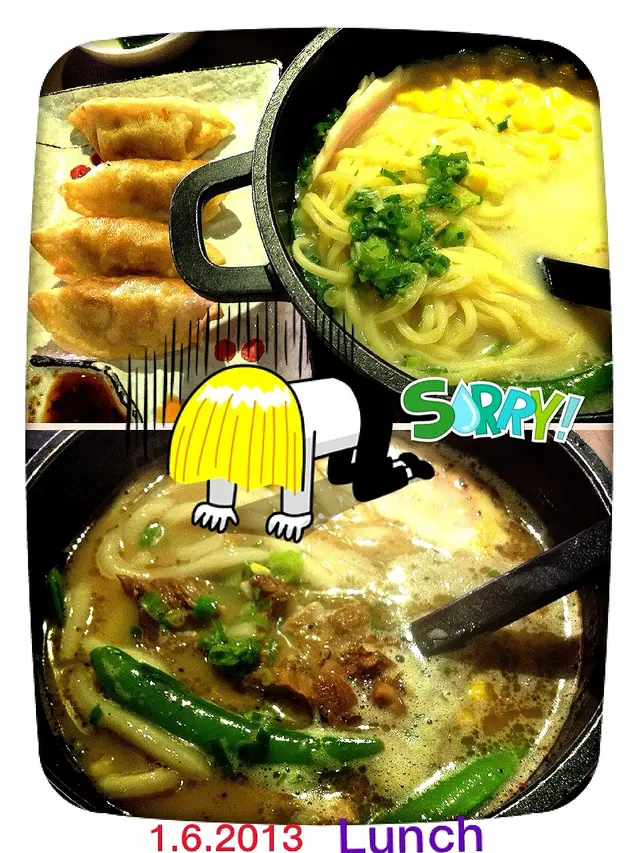 餃子九州湯拉麵、黑蒜油豬軟骨手打烏冬