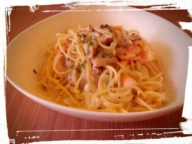 蘑菇三文魚意粉