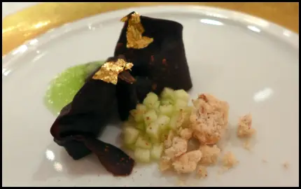 可可雲吞配青蘋果金寶