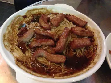 黑椒汁豬頸肉天使麵