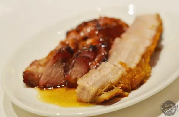 Mixed roast meat platter of char siew and siew yuk - 蜜汁叉烧和烧肉 - (HK$200/-)