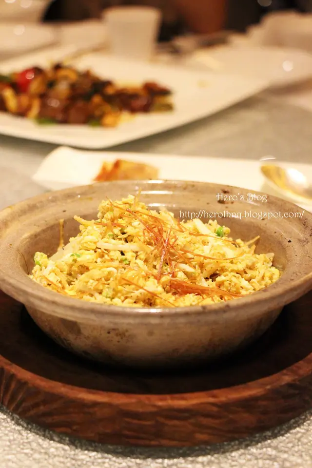 砂窩炒桂花蟹肉瑤柱