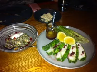 Kingfish and cypriot salad