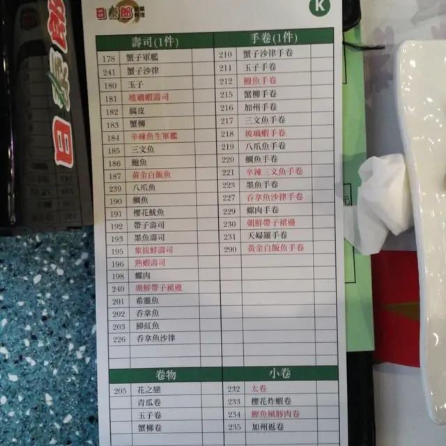 團購網係有軟殼蟹手卷, 但呢張紙係連影都冇....