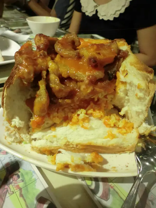 切開後,其實!飯量不多!