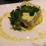Pan Fried Halibut with lemon butter cream