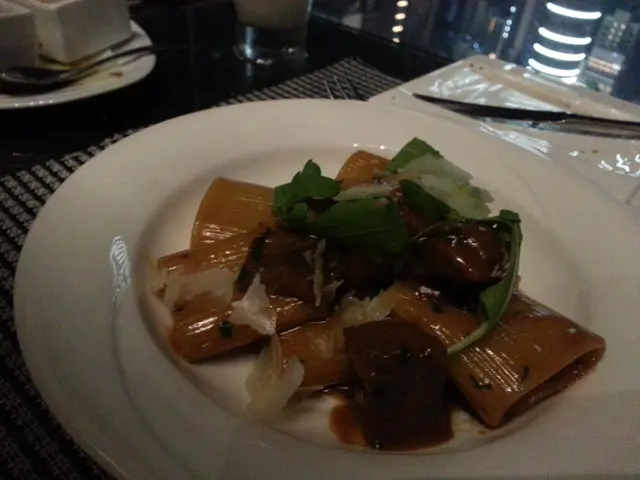 Paccheri Wagyu Cheek Meat, Rocket, and Shaved Parmesan