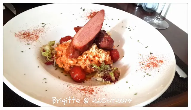 Smoke Duck Breast w/ Cheese & Tomato Risotto