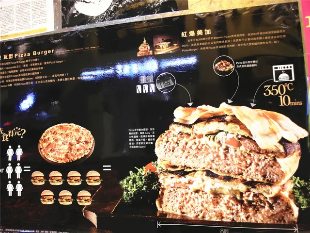 門口貼著這個巨無霸！我就是被它所吸引，  看起來每口都是滿滿的肉，岩晒我呢個食肉獸！
