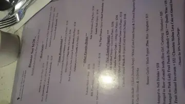 Venus Steak House Menu