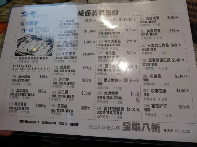 餐牌上，有註明食材的所需蒸製時間！