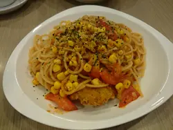 茄汁粟米龙利柳意粉