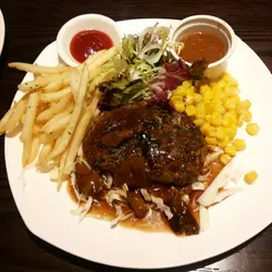 Japanese mixed mushroom hamburger