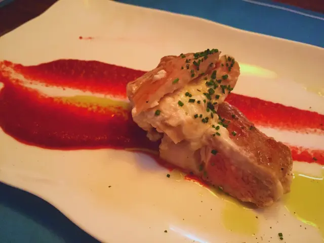 Pork Chop Stuffed w/ Goat Cheese & Beetroot Cream