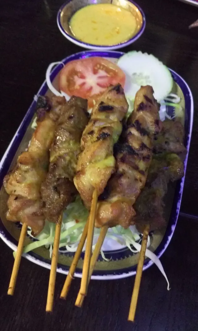 三串雞肉,三串牛肉