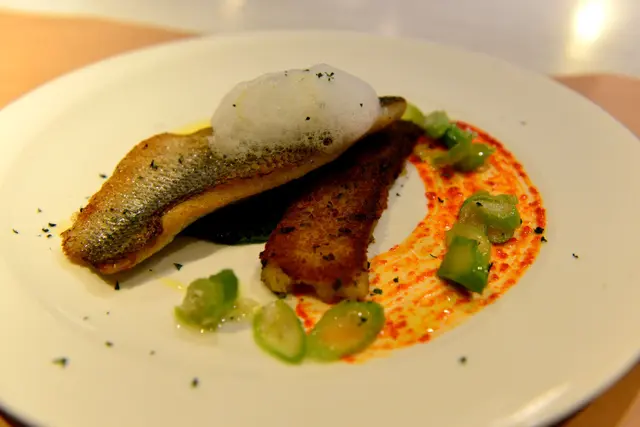 MARINATED SEABASS WITH POTATO & GREEN BEAN TERRINE