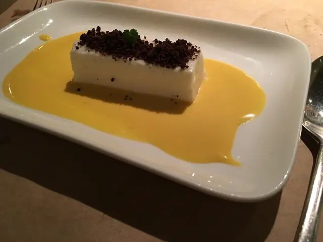 Coconut & Ginger Mousse with Mango Cream and Cocoa Soil