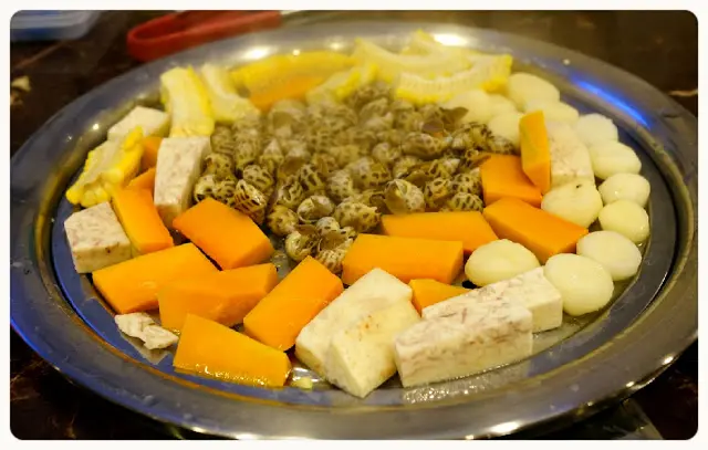 花螺配田園蔬菜