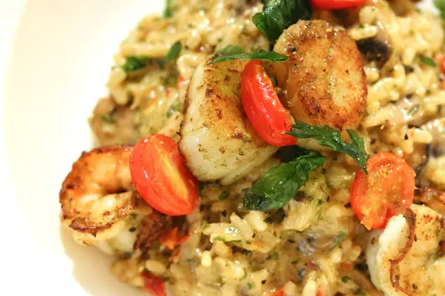 香草牛油帶子鮮蝦番茄意大利飯