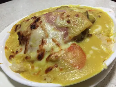 葡汁豬扒火腿焗飯