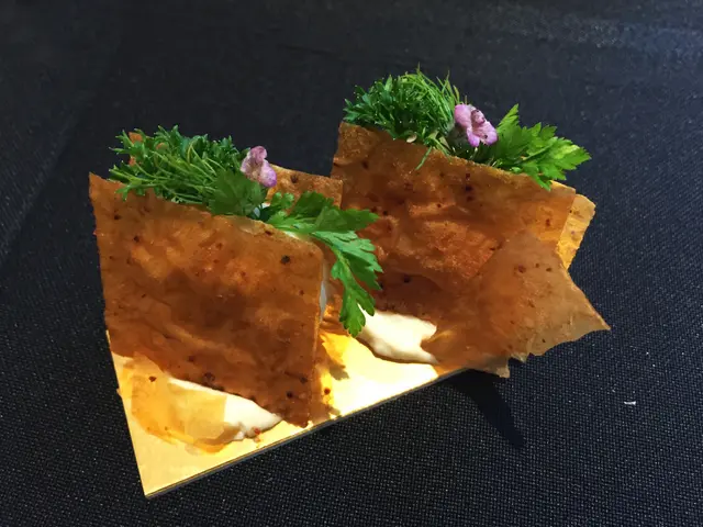 Phyllo pastries with goat cheese and mixed herbs