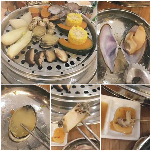 鮑魚, 東風螺, 蝴蝶蚌, 日本南瓜及蕃薯
