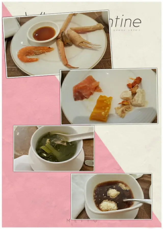 海鮮類長腳蟹食落都幾鮮甜，沙律有烤雞沙律，薯仔沙律，芒果批酸酸甜甜，呢個唔差! 湯係芥菜咸蛋湯同洋蔥湯!